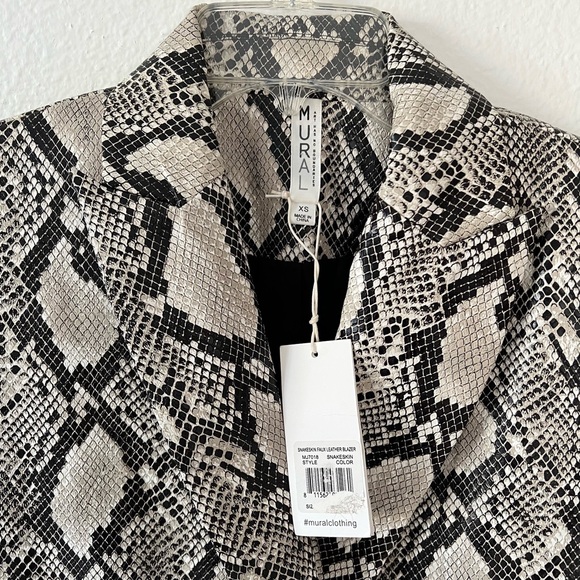 Mural Snakeskin Faux Leather Jacket - Picture 15 of 16